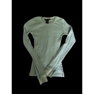 VTG Y2K Abercrombie & Fitch Ribbed Thermal Long Sleeve Baby Blue XS